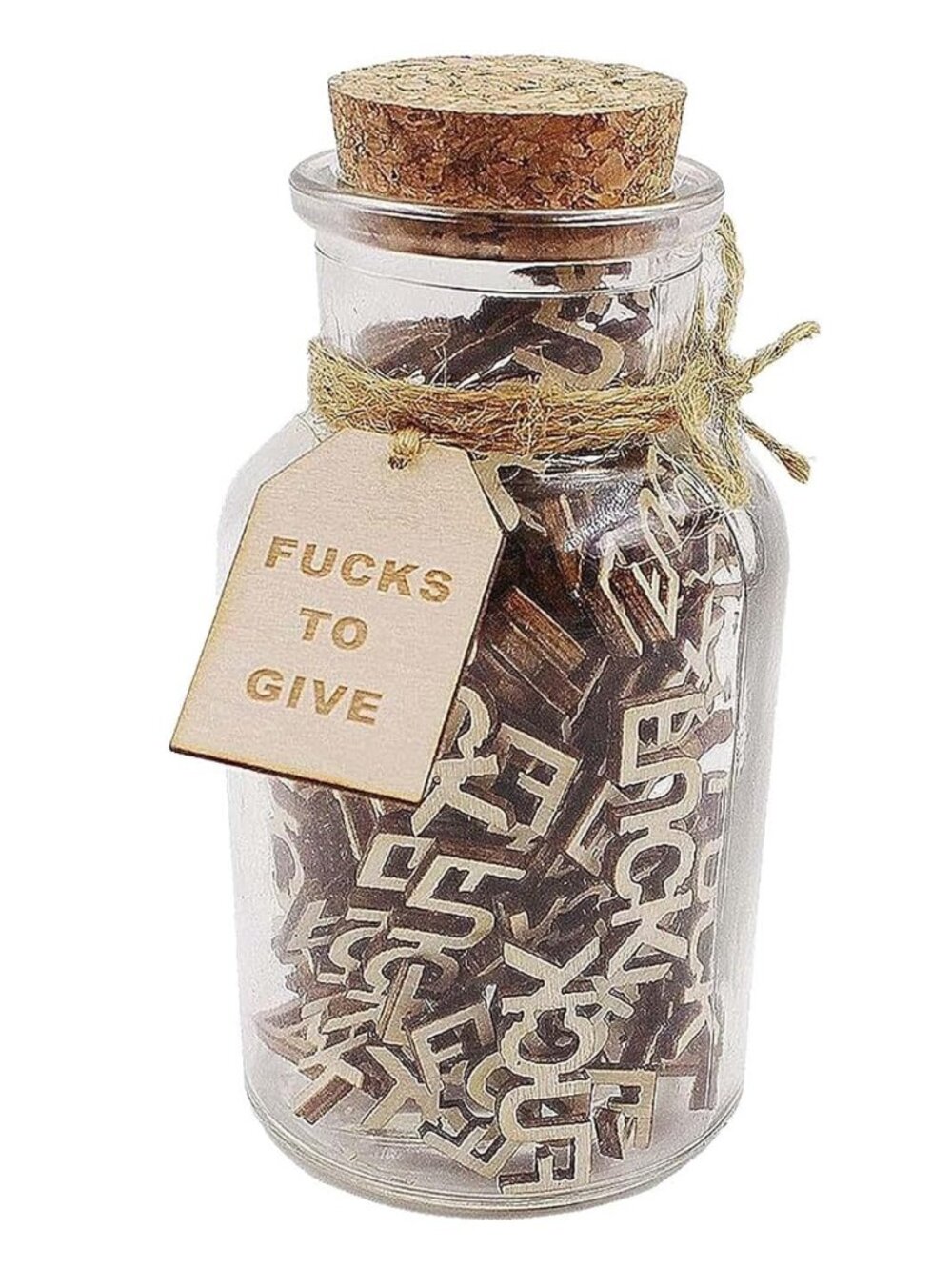 Wooden Cutout Letter Pieces Signs Jar of Letters for Birthday Gift to Friend
